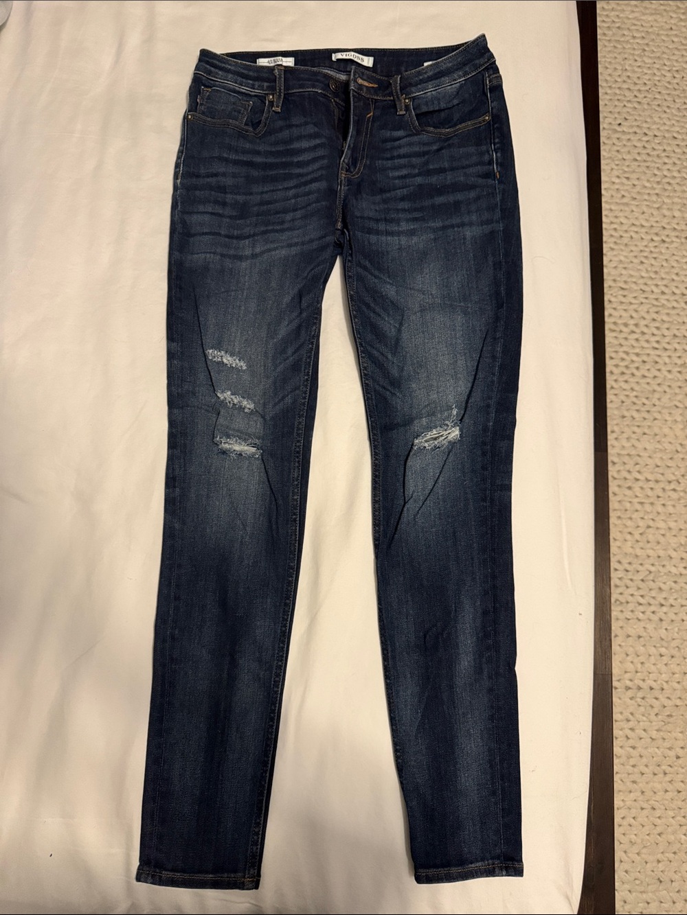 Vigoss Dark Blue Distressed Women’s Jagger Skinny Jeans